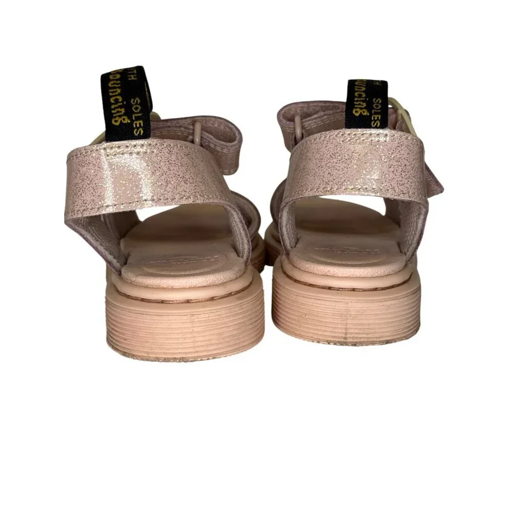 Dr. Martens Harlowe II Hearts Girl's Sandals Pink Glitter Buckle Size 12 Kid's